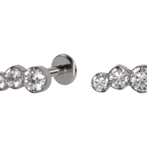 LABRET TITÂNIO R/I CLUSTER 3 PEDRAS MOD5
