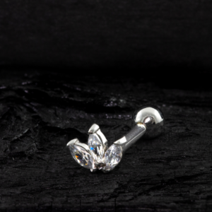 MICRO RETO LÓTUS OURO 18K - BRANCO
