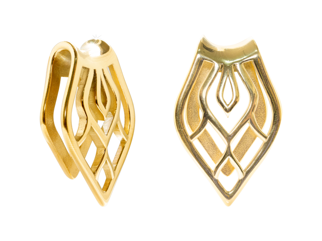 ALARGADOR PÊNDULO AÇO PVD GOLD - 14MM