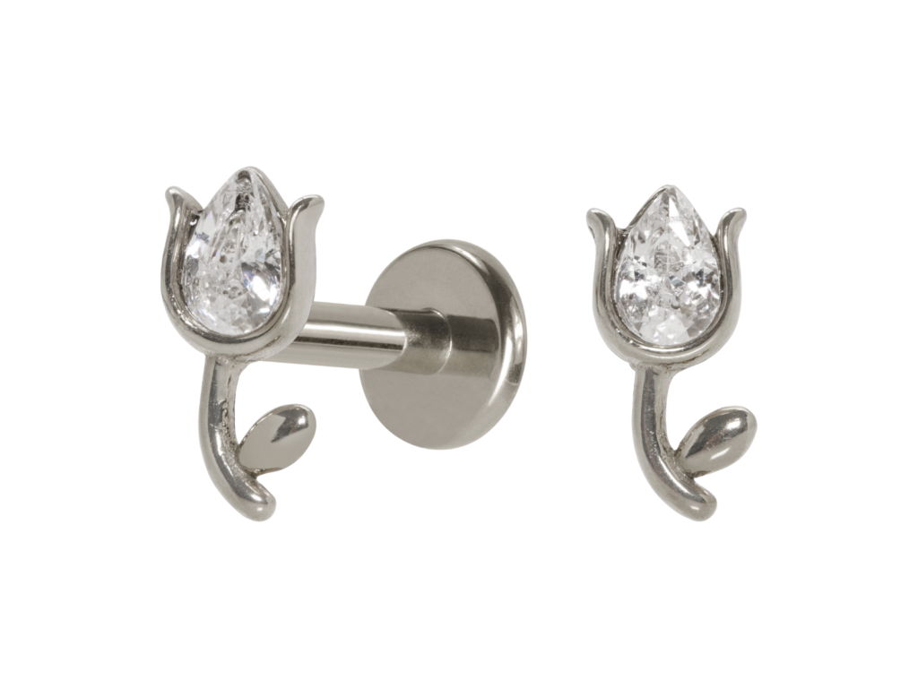 LABRET AÇO R/I ROSA C/ ZIRCÔNIA