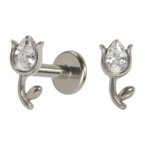 LABRET AÇO R/I ROSA C/ ZIRCÔNIA