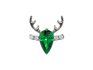 TOPO TITÂNIO 0.9 (1.2MM) – CERVO C/ ZIRCÔNIA VERDE