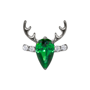 TOPO TITÂNIO 0.9 (1.2MM) - CERVO C/ ZIRCÔNIA VERDE