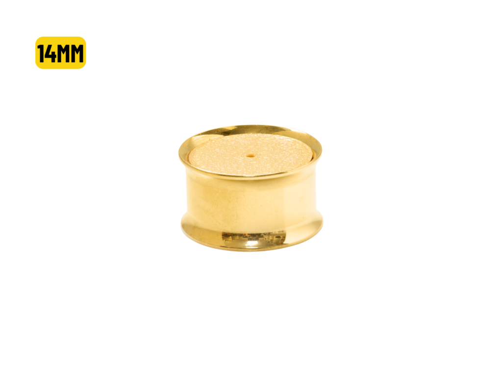 ALARGADOR PLUG AÇO PVD GOLD C/ FURO P/ BRINCO - 14MM