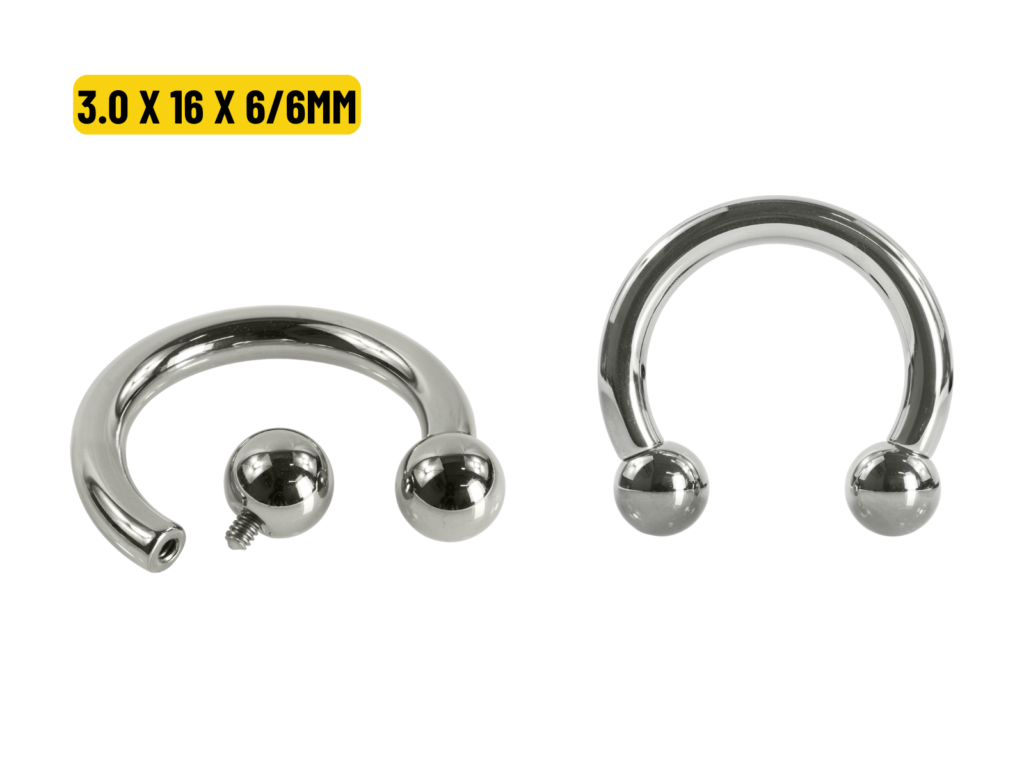 FERRADURA TITÂNIO R/INTERNA - 3.0 X 16 X 6/6MM