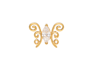 TOPO TITÂNIO PVD 0.9 (1.2MM) – BORBOLETA C/ ZIRCÔNIA