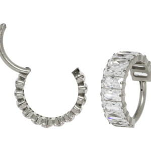 ARGOLA CLICKER TITÂNIO FRONTAL C/ ZIRCÔNIA - 10MM