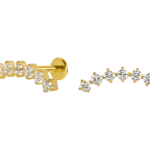 LABRET TITÂNIO PVD R/I CLUSTER 7 PEDRAS