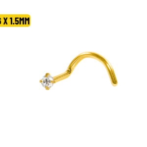 NOSTRIL AÇO PVD GOLD C/ GARRAS - 0.6 X 1.5MM