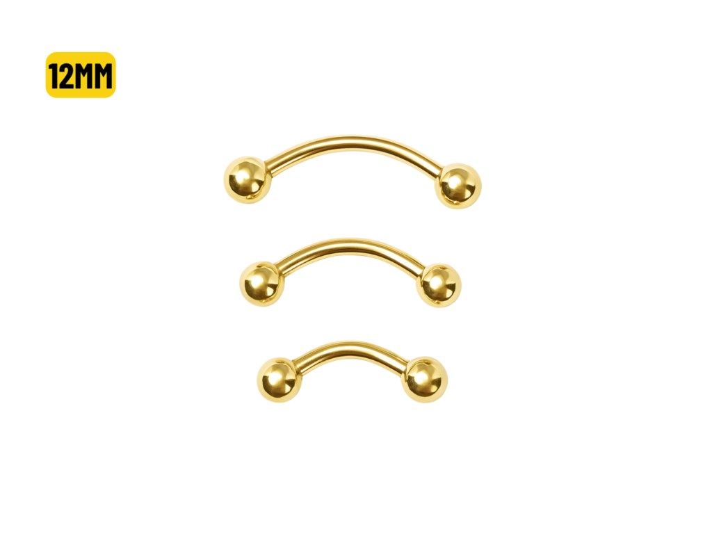 MICRO CURVO BANHADO A OURO 1.2 X 12 X 3MM