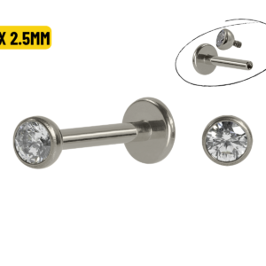 LABRET TITÂNIO R/I CRAVAÇÃO INGLESA - 8 X 2.5MM