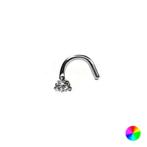NOSTRIL TITÂNIO C/ GARRAS CRISTAL - 1.0 X 2.0MM