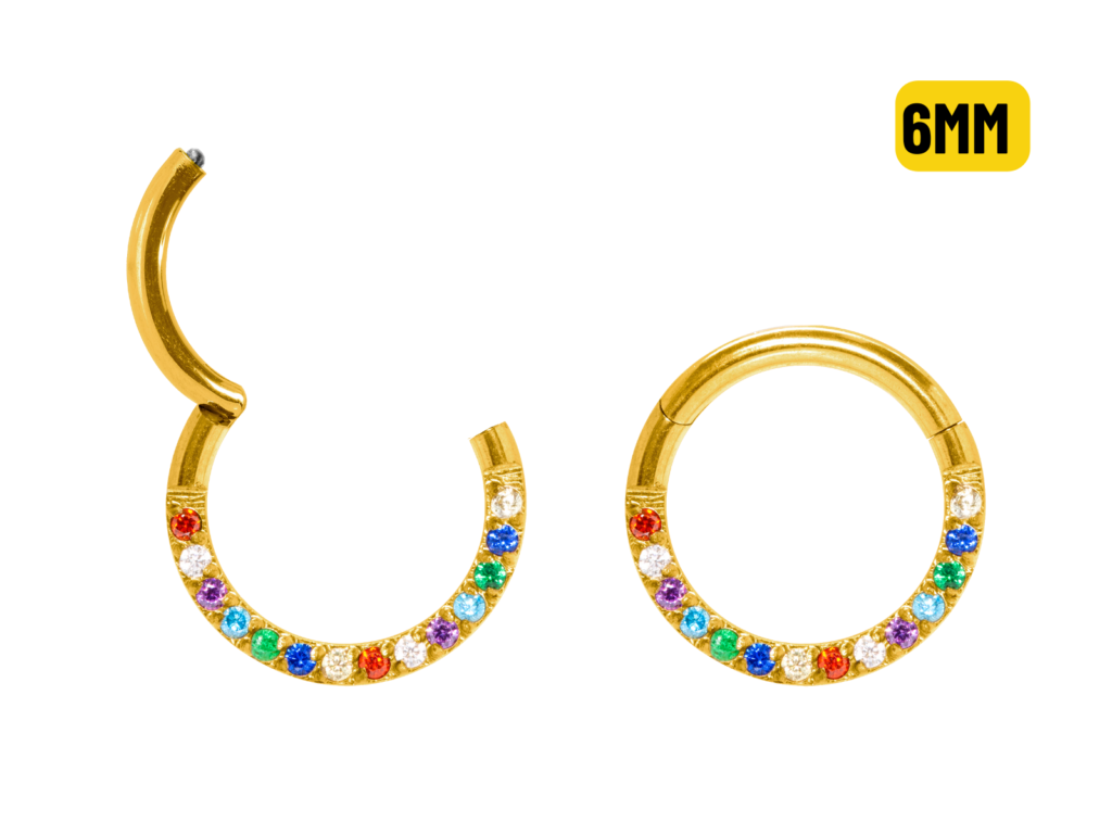 SEGMENTO CLICKER AÇO PVD FRONTAL MULTI COLORS - 6MM