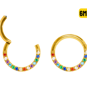 SEGMENTO CLICKER AÇO PVD FRONTAL MULTI COLORS - 6MM