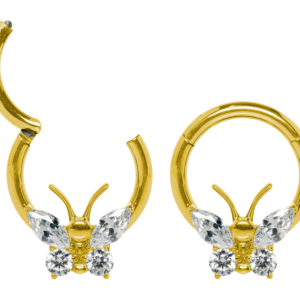 SEGMENTO CLICKER TITANIO BORBOLETA - PVD GOLD