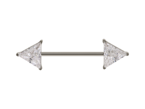 MAMILO TITÂNIO R/I TRIÂNGULO C/ ZIRCÔNIA – 1.2 X 16MM