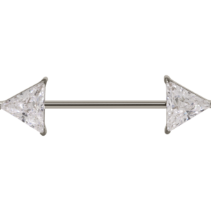 MAMILO TITÂNIO R/I TRIÂNGULO C/ ZIRCÔNIA - 1.2 X 16MM