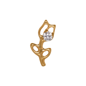 TOPO TITÂNIO PVD 0.9 (1.2MM) - ROSA C/ ZIRCÔNIA