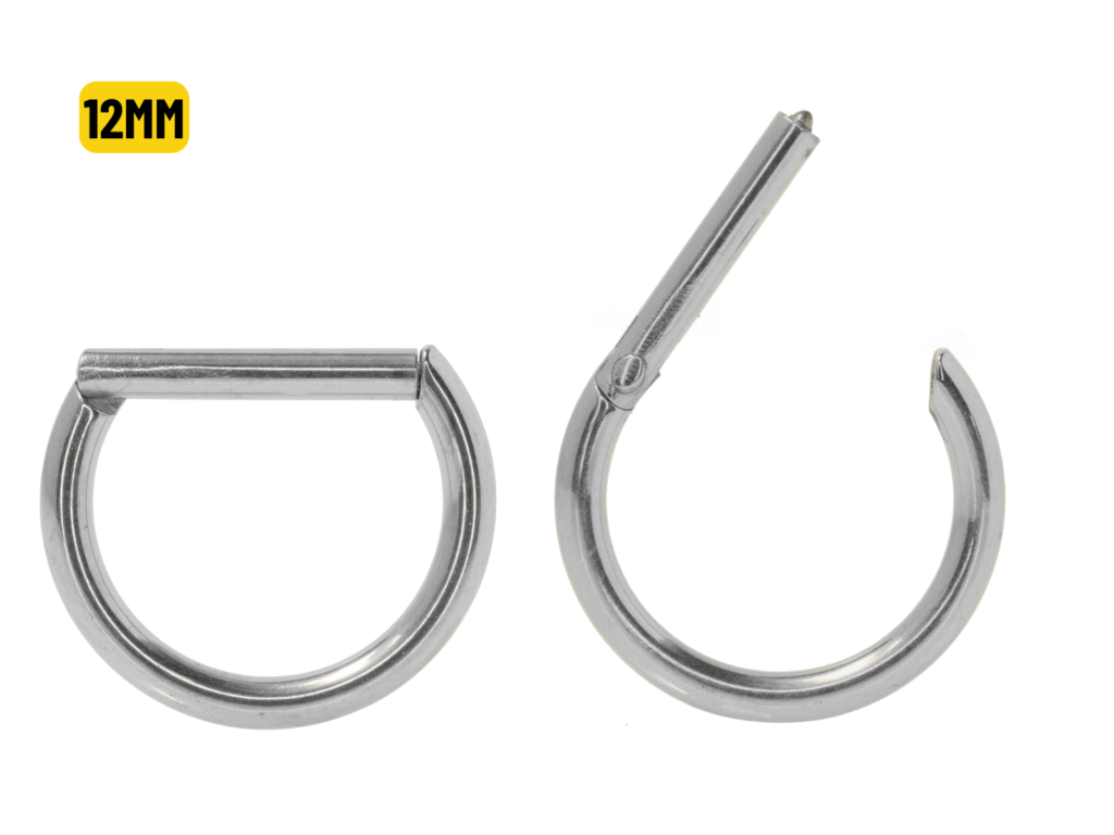 MEIA ARGOLA CLICKER TITÂNIO - 12MM