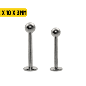 LABRET TITÂNIO NATURAL 1.2 X 10 X 3MM
