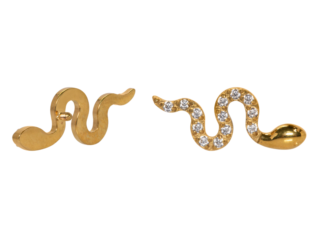 TOPO TITÂNIO PVD 0.9 (1.2MM) - COBRA CRAVEJADA
