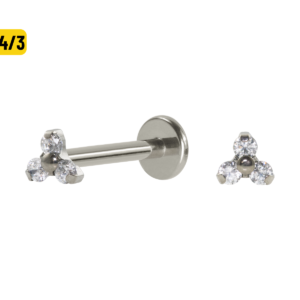 LABRET TITÂNIO R/I TRINITY C/ ZIRCÔNIA 8 X 4/3