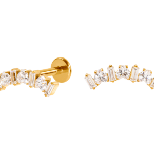 LABRET TITÂNIO PVD R/I CLUSTER CORAÇÕES C/ ZIRCÔNIA