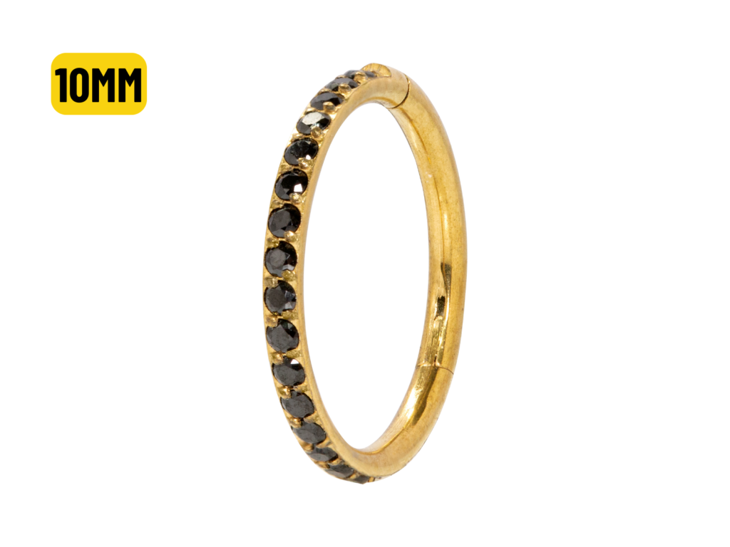 SEGMENTO CLICKER AÇO PVD C/ ZIRCÔNIA BLACK - 1.2 X 10MM