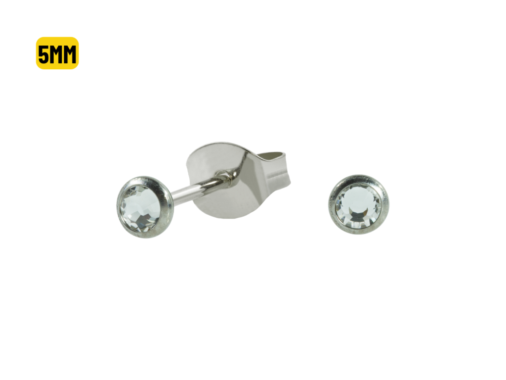 PAR BRINCO TITÂNIO FLAT C/ ZIRCÔNIA - 5MM