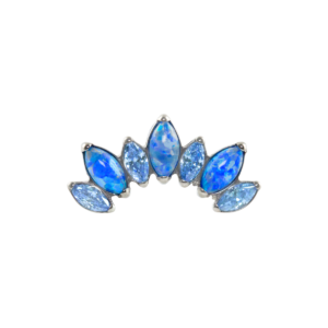 LABRET TITÂNIO R/I CLUSTER 7 PEDRAS OPALA - AZUL