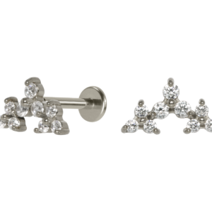 LABRET AÇO R/I CLUSTER TRINITY C/ ZIRCÔNIA