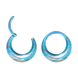 SEGMENTO CLICKER OVAL TITÂNIO PVD AZUL - 8MM