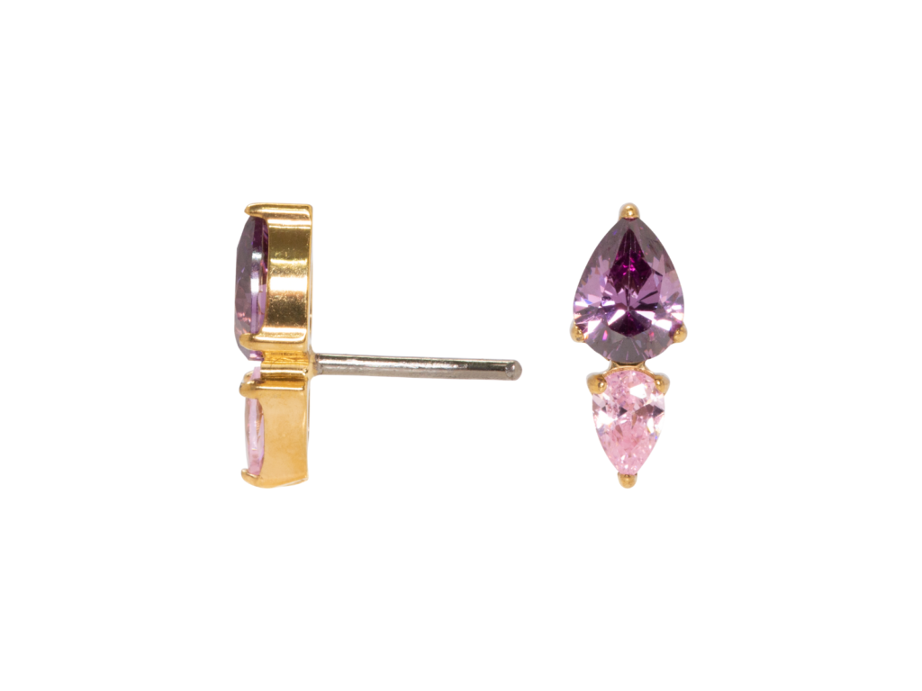 TOPO TITÂNIO PUSH PIN (1.2MM) - ZIRCÔNIA ROXO / ROSA