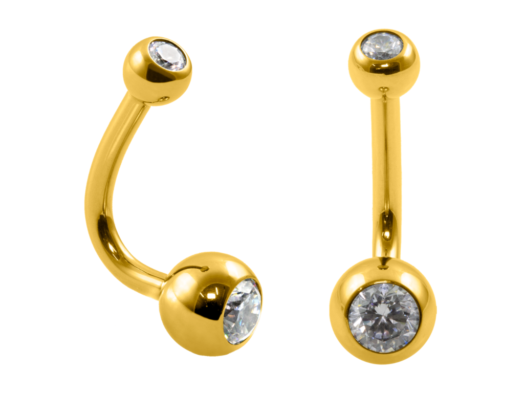 BANANA BELL TITÂNIO PVD GOLD R/I J BAR