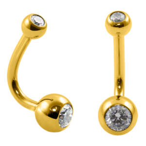 BANANA BELL TITÂNIO PVD GOLD R/I J BAR