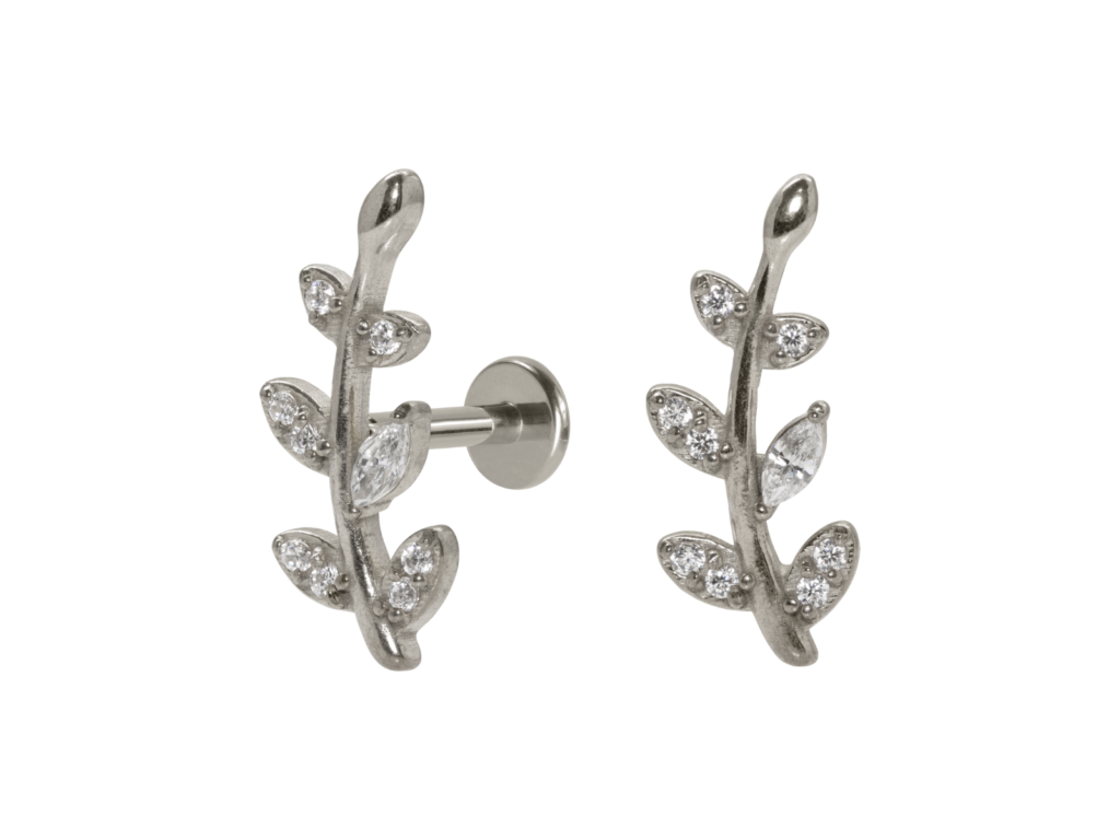 LABRET AÇO R/I RAMO C/ ZIRCÔNIA