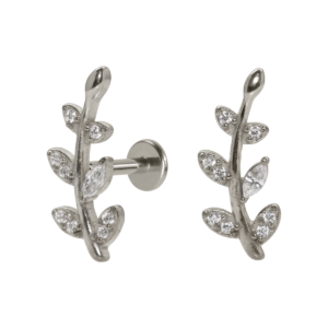 LABRET AÇO R/I RAMO C/ ZIRCÔNIA