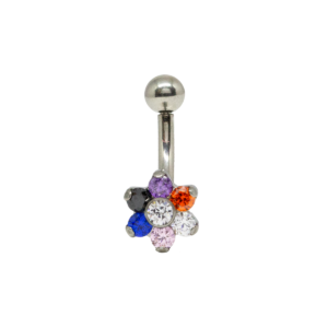 MICRO CURVO TITÂNIO R/I FLOR MULTICOLOR