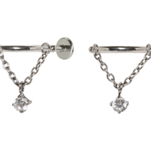 LABRET INVERTIDO TITÂNIO R/I CORRENTE C/ ZIRCÔNIA