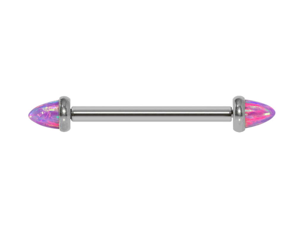 MAMILO TITÂNIO R/I C/ OPALA LILÁS - 1.2 X 16MM