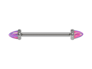 MAMILO TITÂNIO R/I C/ OPALA LILÁS – 1.2 X 16MM