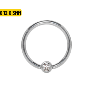 CAPTIVE AÇO C/ STRASS - 1.2 X 12 X 3MM