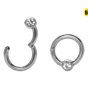 CAPTIVE CLICKER AÇO C/ STRASS - 6MM