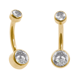 BANANA BELL AÇO PVD GOLD R/I FLAT - CRISTAL