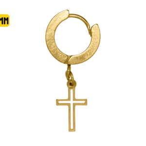 ARGOLA CLICKER GOLD C/ CRUZ VAZADA - 10MM