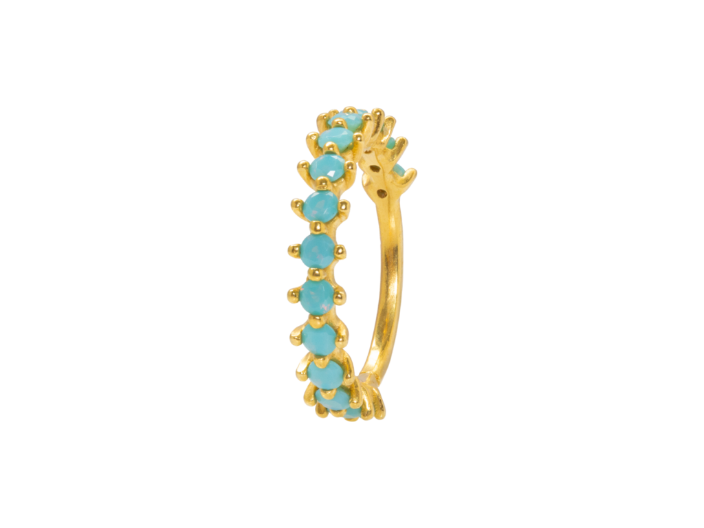 CONCH ARGOLA TORÇÃO CRAVEJADA P131 - TURQUESA
