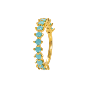 CONCH ARGOLA TORÇÃO CRAVEJADA P131 - TURQUESA