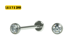 LABRET TITÂNIO PONTO DE LUZ PUSH PIN – 1.6 X 7 X 3MM