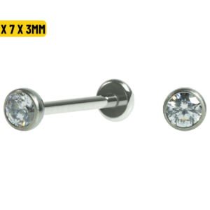 LABRET TITÂNIO PONTO DE LUZ PUSH PIN - 1.6 X 7 X 3MM
