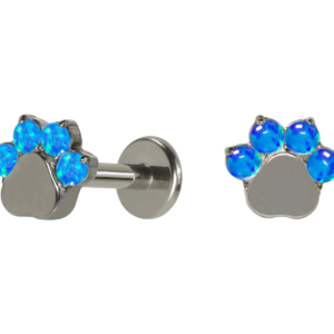 LABRET TITÂNIO R/I PATINHA C/ OPALA MOD2 - AZUL